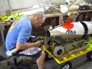 Mark working on the nosecone